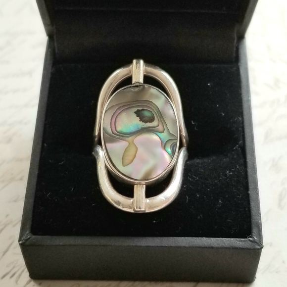 sterling silver Jewelry - STERLING SILVER Turquoise & Abalone Ring, Size 6.5